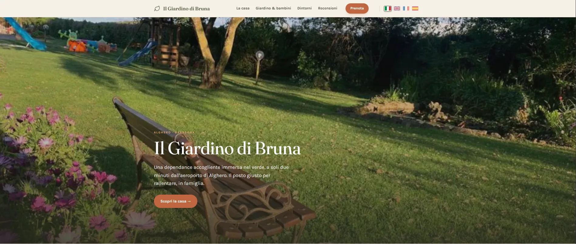 Home page del sito Il Giardino di Bruna